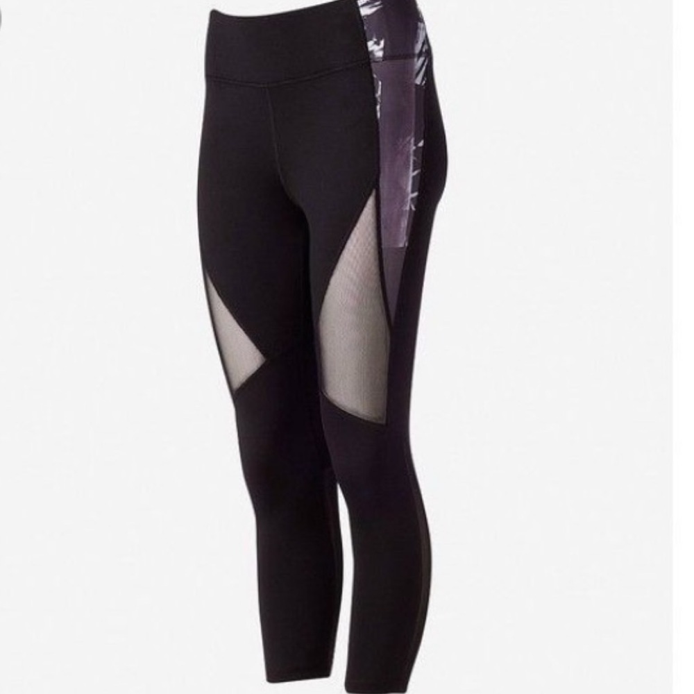 Black Mesh Panel Leggings